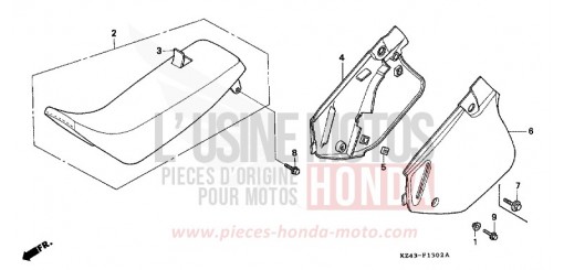 SEAT/SIDE COVER (CR125RP/RR/RS/RT/RV) CR125RP de 1993
